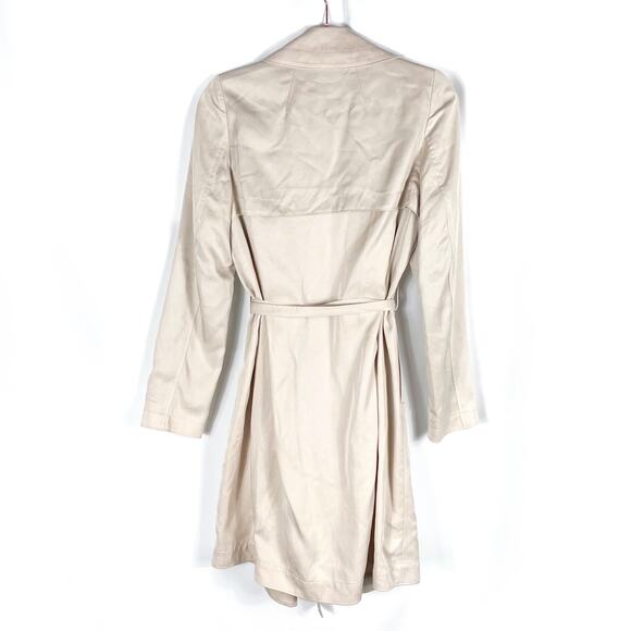 Babaton Maximo Trench Coat Denude Pink Drape Belted Pockets Long Sleeve Sz S - Picture 13 of 15